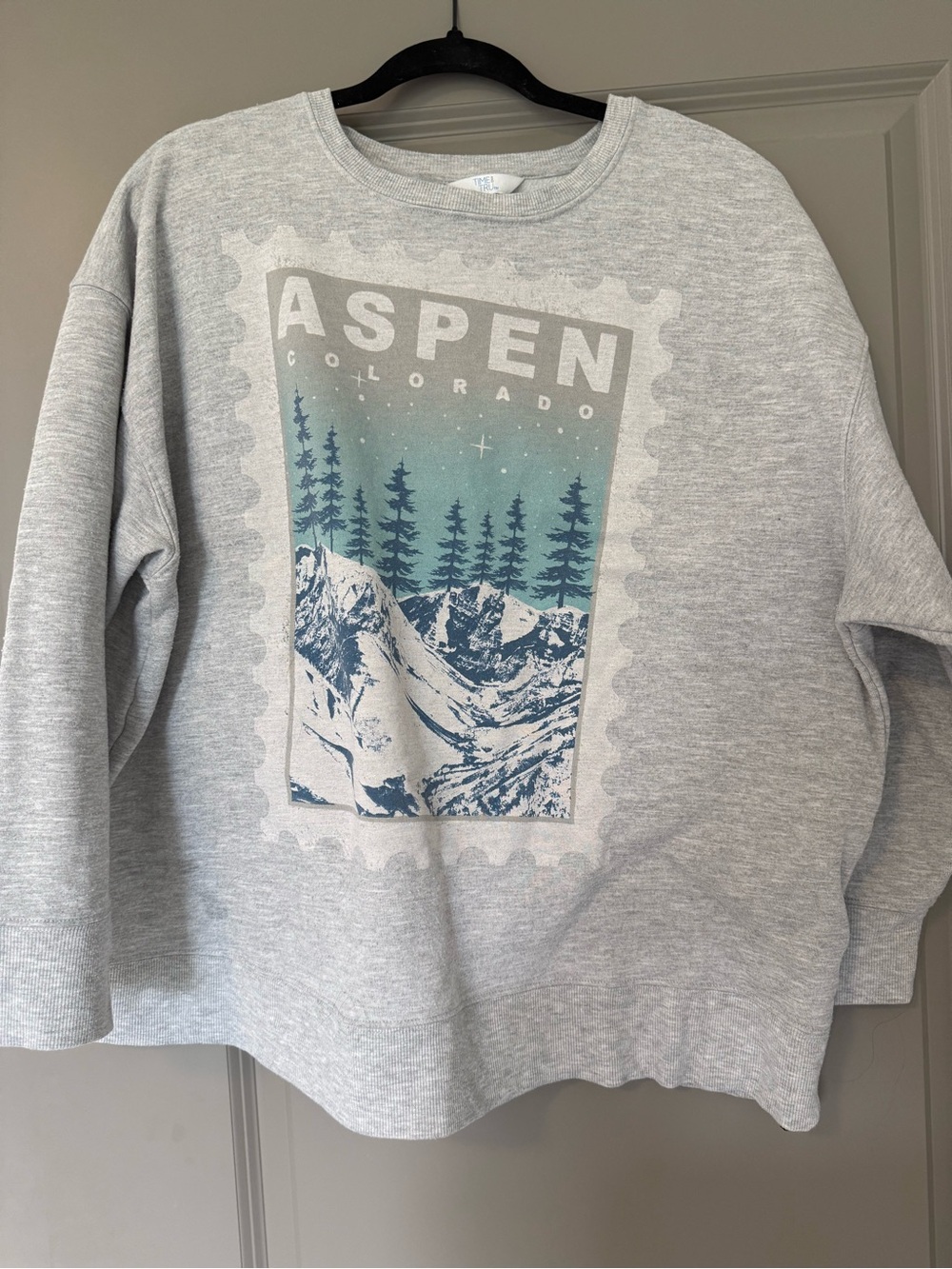 Gray oversized “Aspen” crewneck